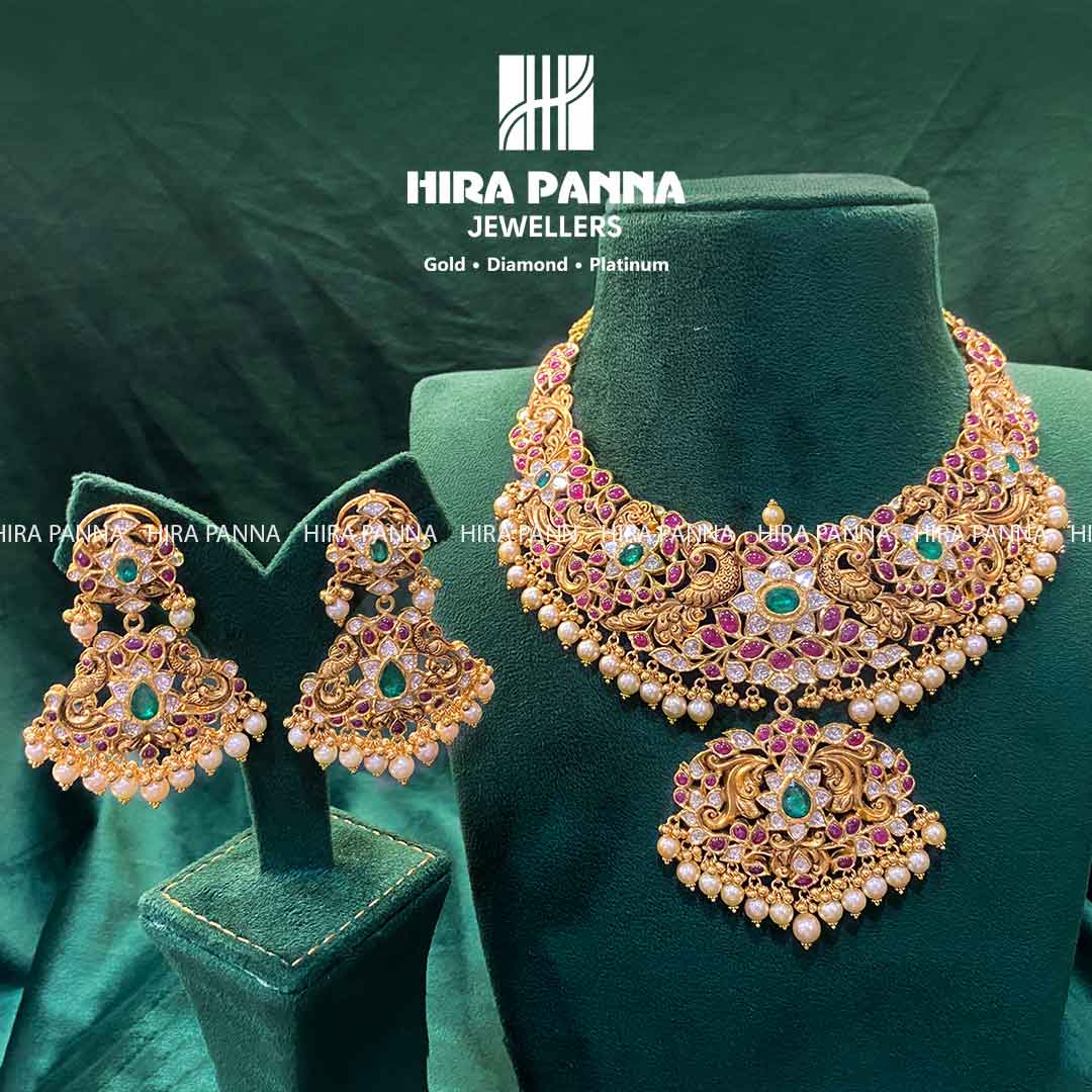 Nakshi bridal peacock triple cut diamond