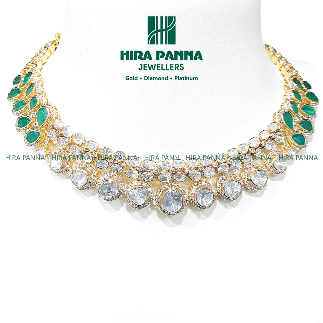 Fancy Emerald Triple Cut Diamond Neckwear