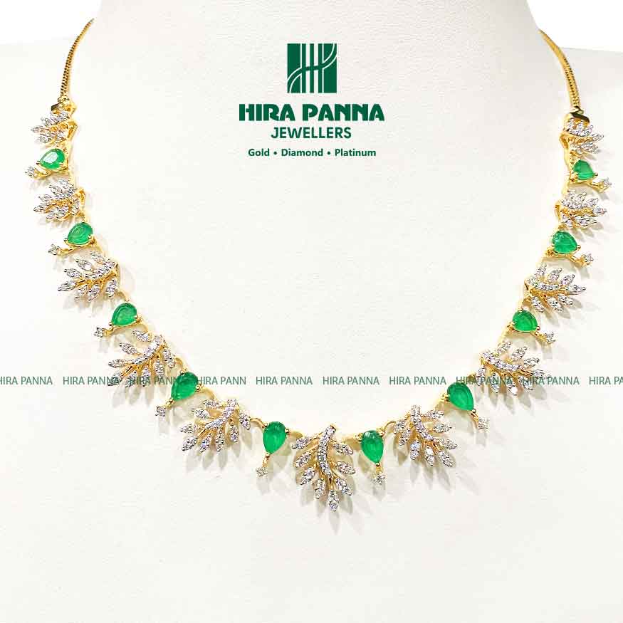 Open Setting Emerald Diamond Neckwear