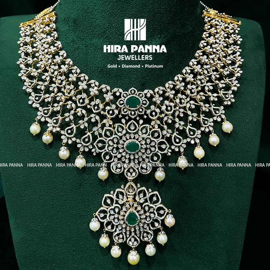 Open Setting Two in One Diamond Neckwear