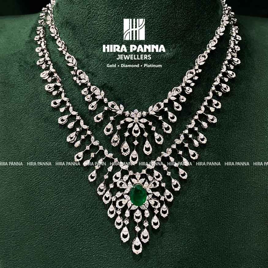 Open Setting Two in One Diamond Neckwear