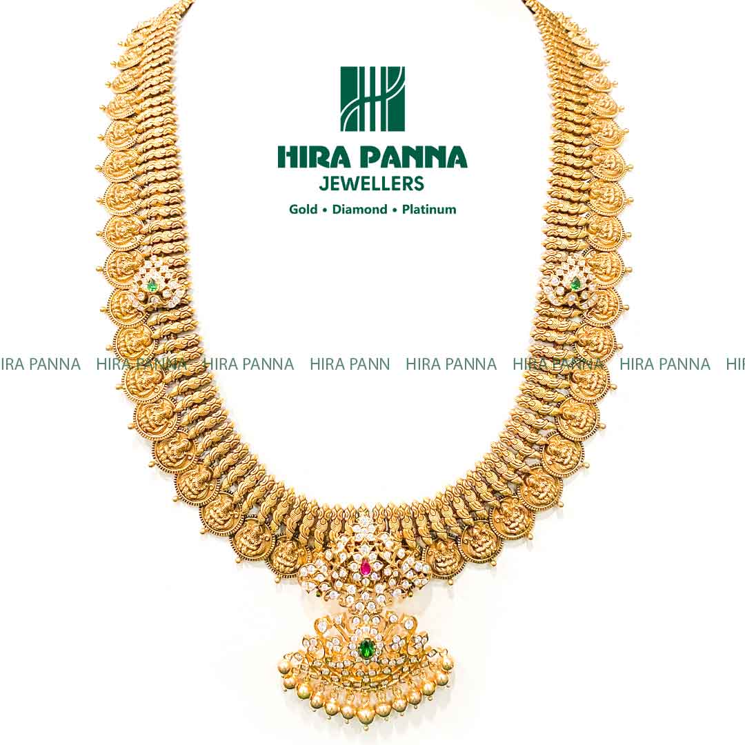 Antique Swarovski & Kasulu Lakshmi Devi Handmade Haram