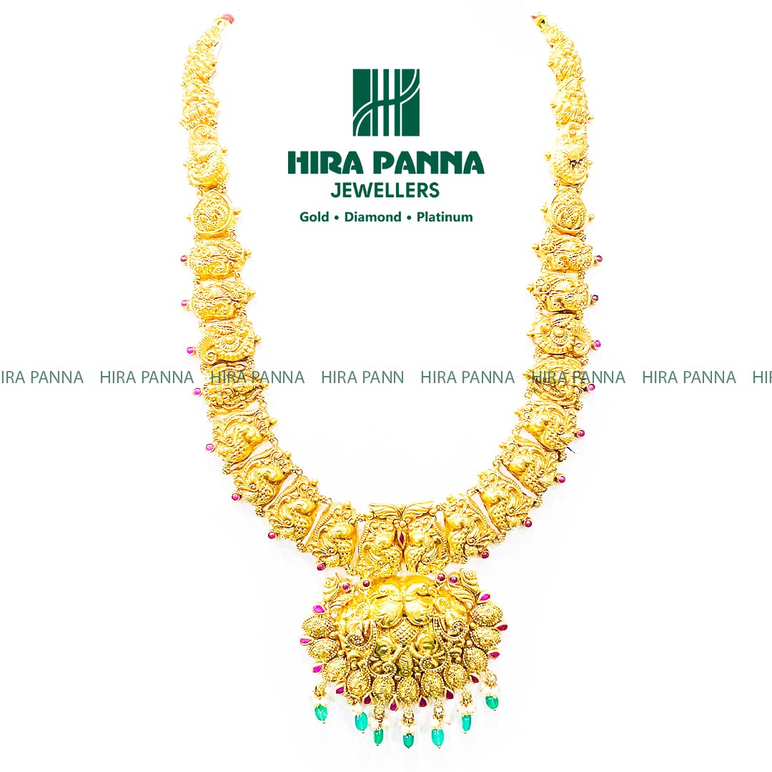 Antique Peacock & Emerald Beads Haram