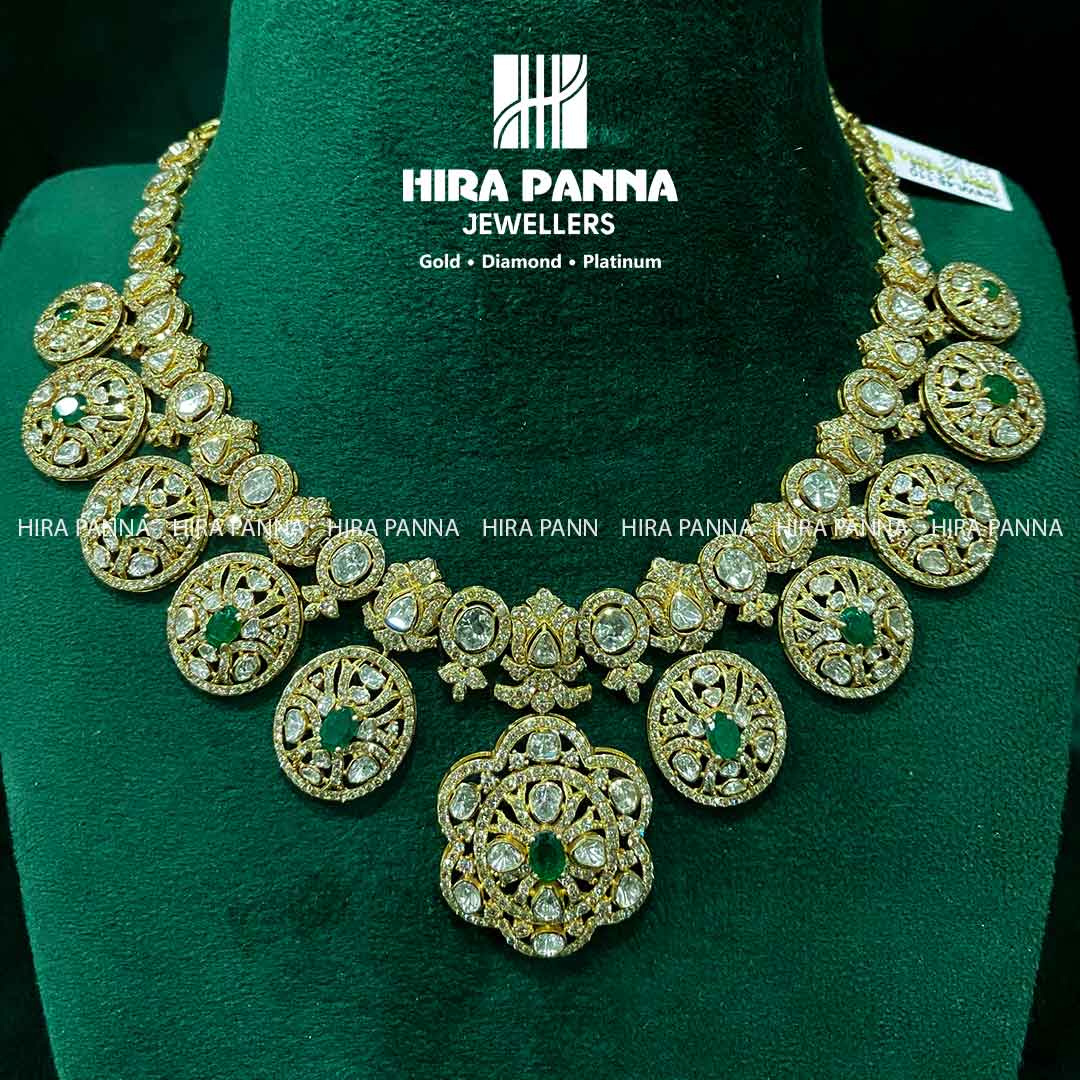 Fancy Emerald Triple Cut Diamond Neckwear