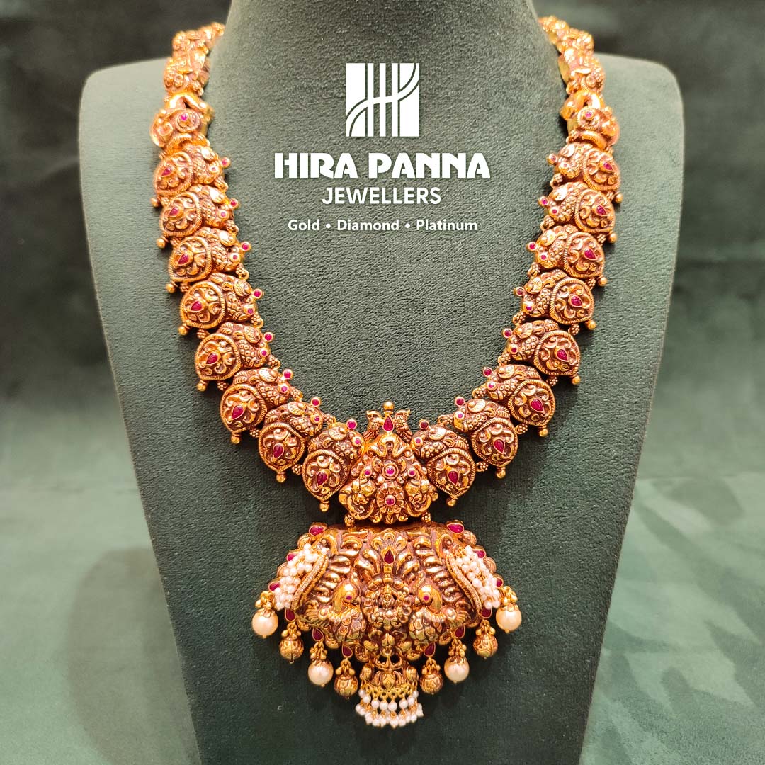 Antique Peacock Lakshmi Nakshiwork