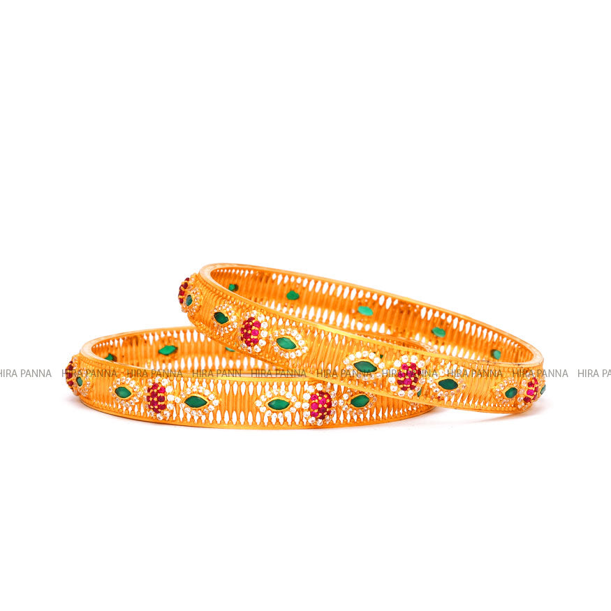 Emerald Broad Bangles