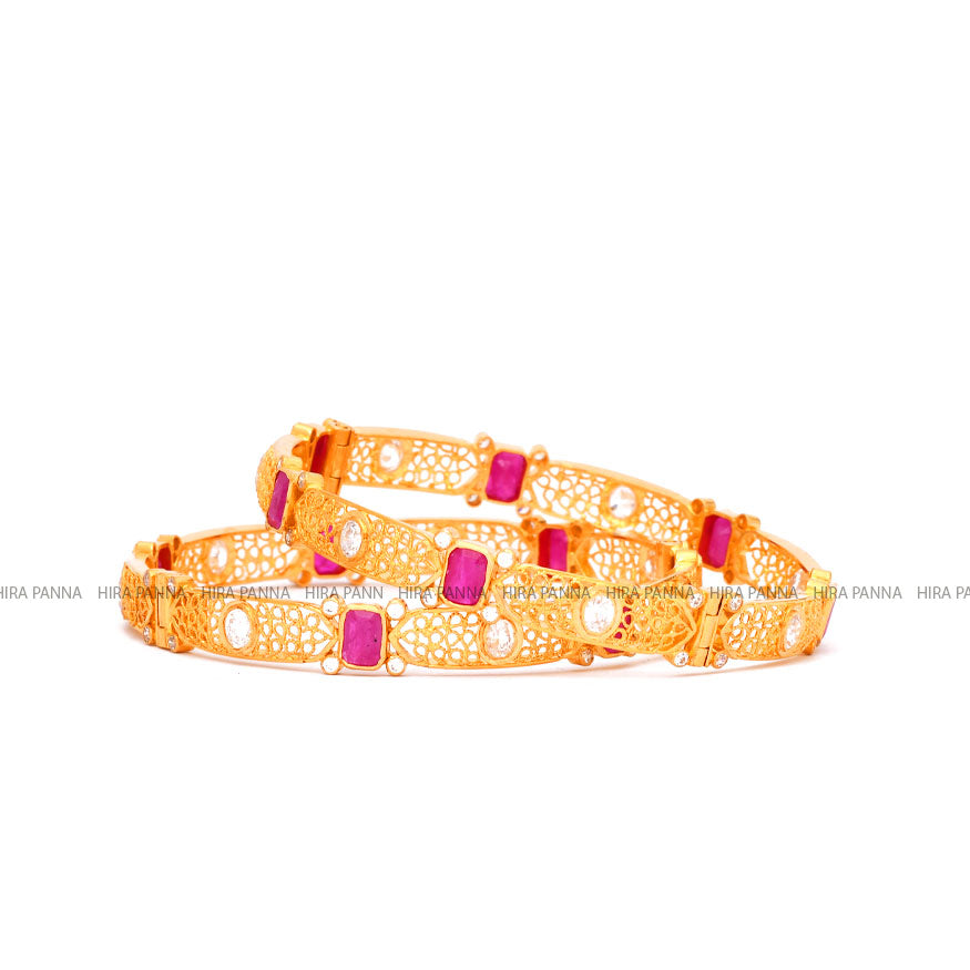 Ruby Broad Bangles