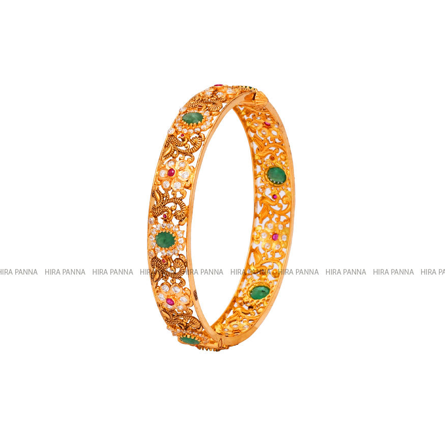 Antique Flower Broad Bangles