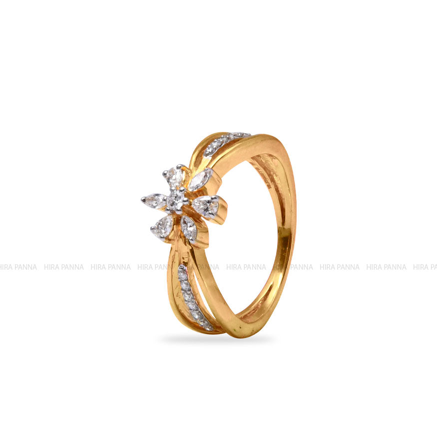 Diamond Gold Finish Ring