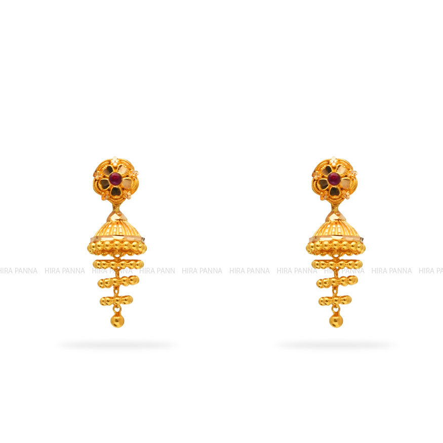 Gold Jhumka Earrings
