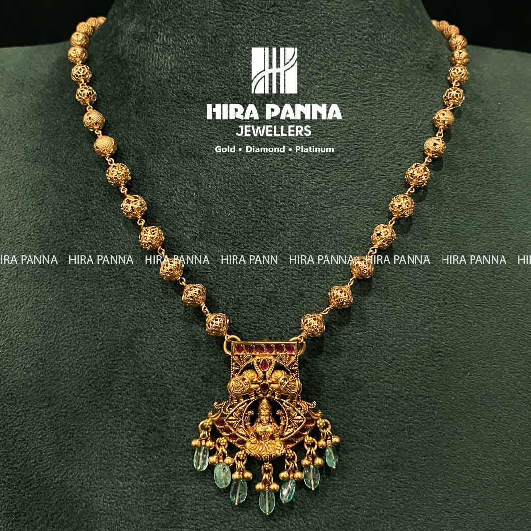 Antique Gaja Lakshmi Devi Neckwear Mala