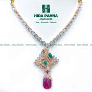 Fancy Rose Gold & Peacock Triple Cut Diamond Neckwear Set