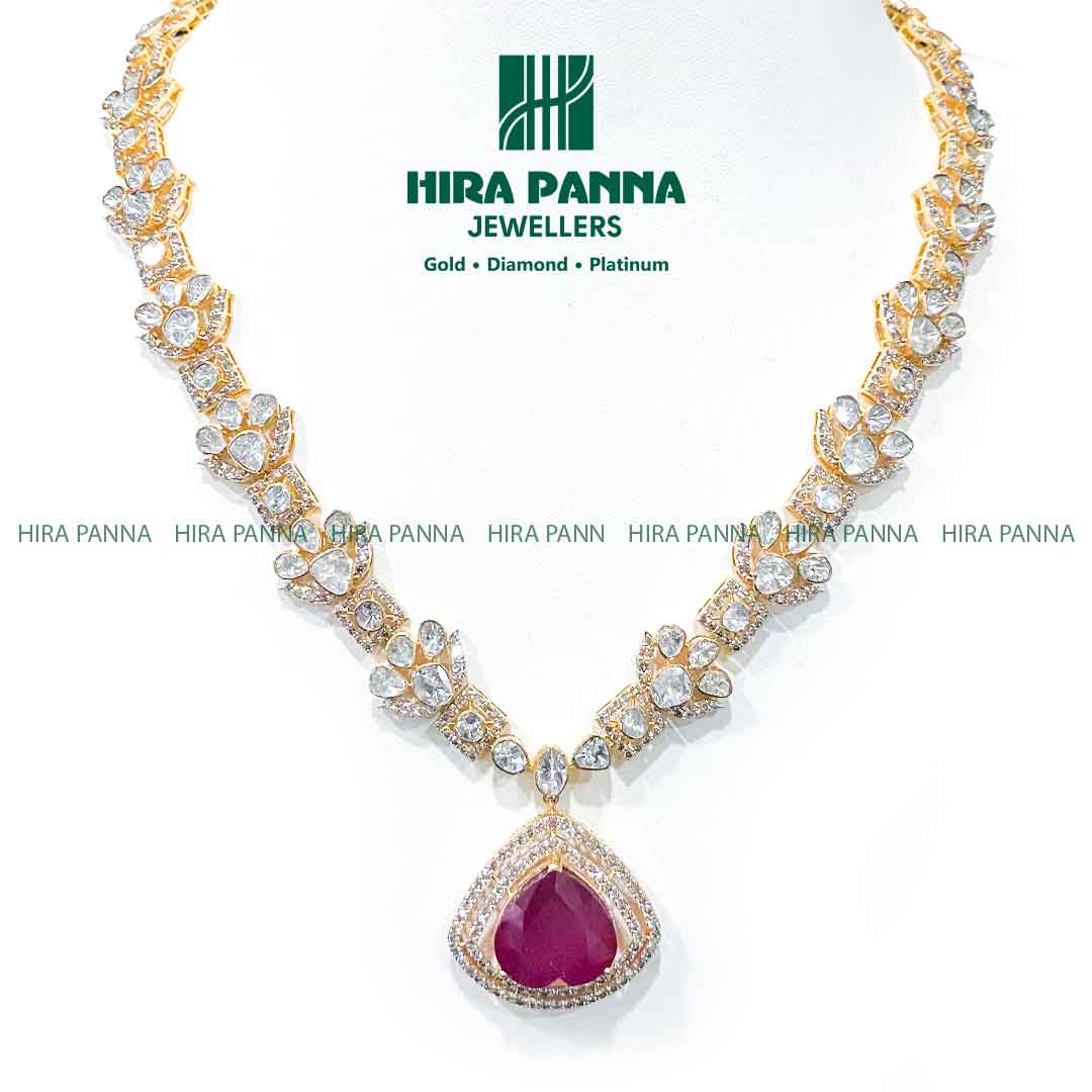 Fancy Ruby Triple Cut Diamond Haram