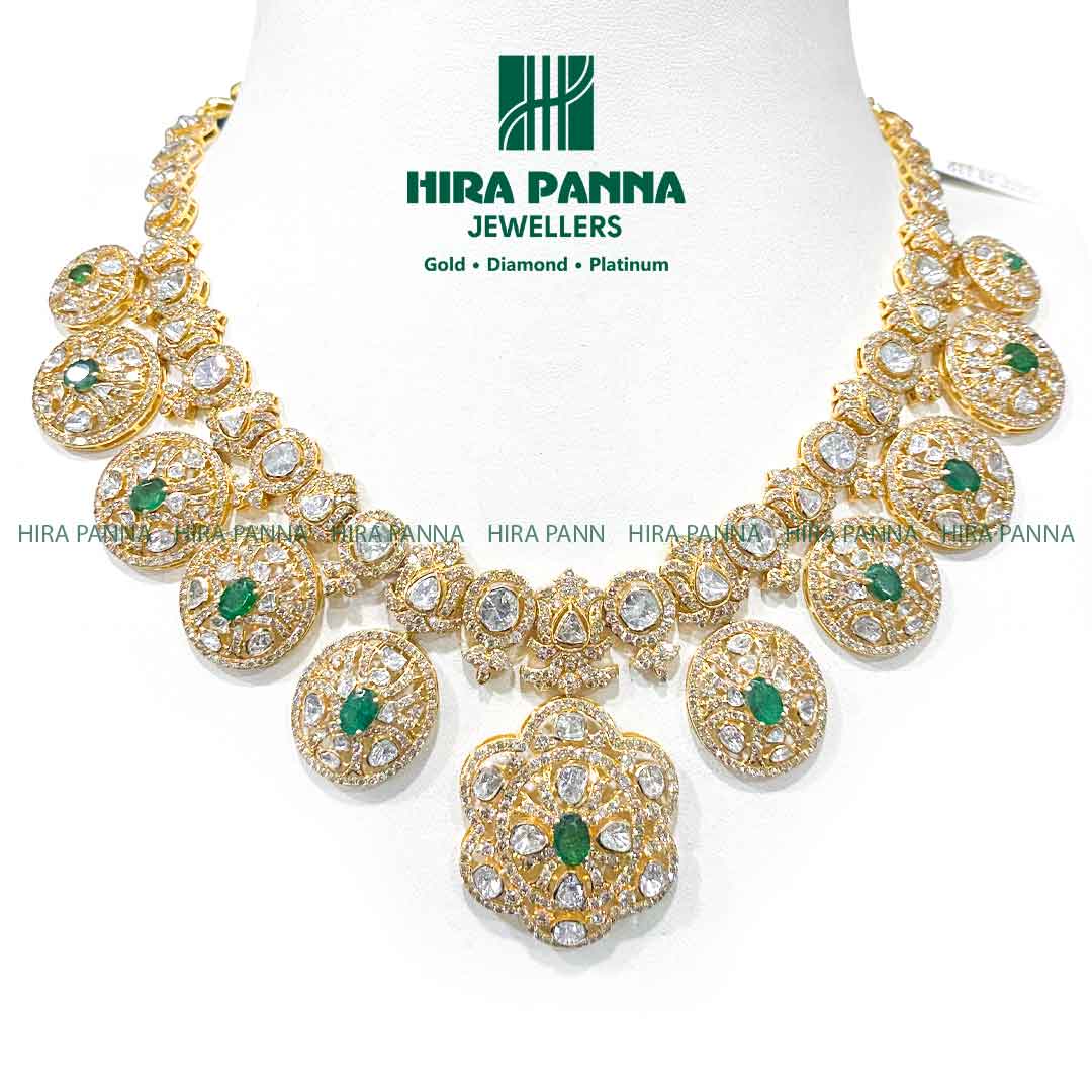 Fancy Emerald Triple Cut Diamond Neckwear