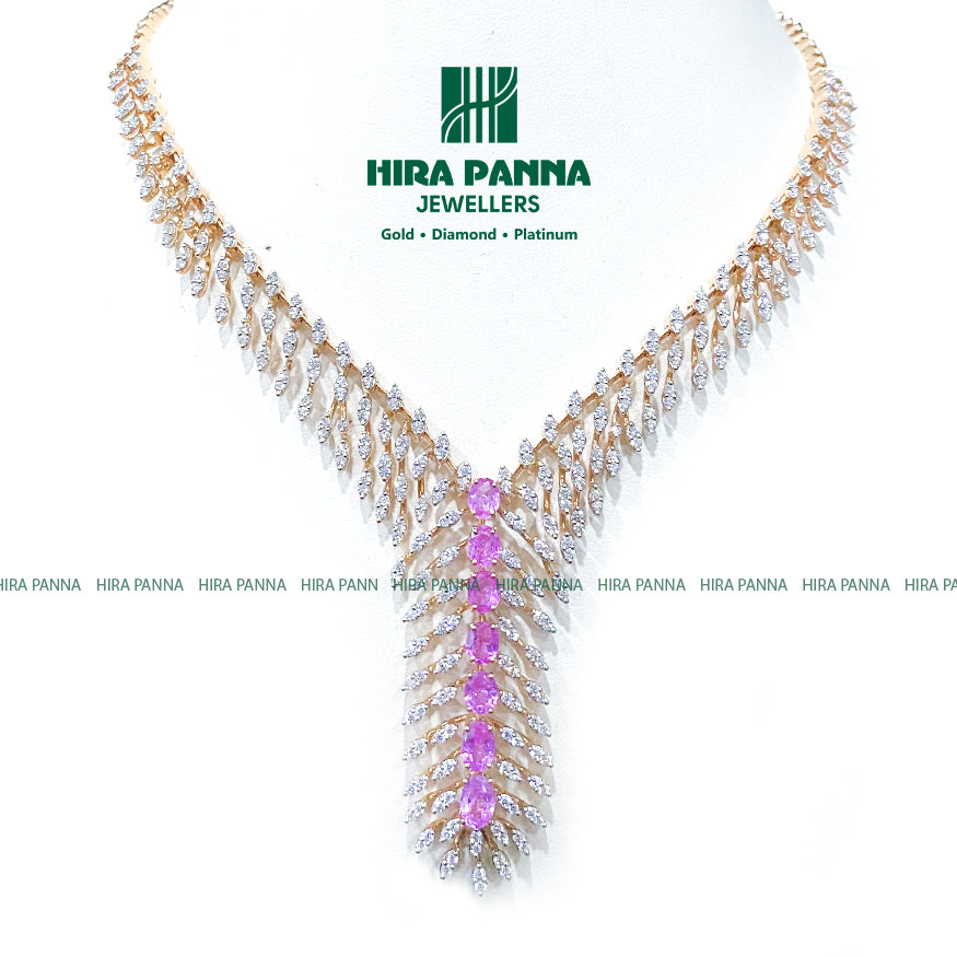 Fancy Tourmaline Stone Open Settings Diamond Neckwear