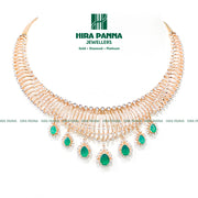 Fancy Emerald Open Setting Diamond Neckwear