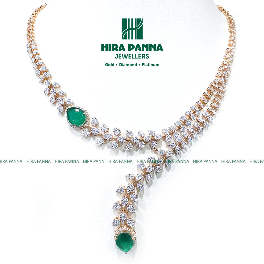 Fancy Emerald Open Setting Diamond Neckwear