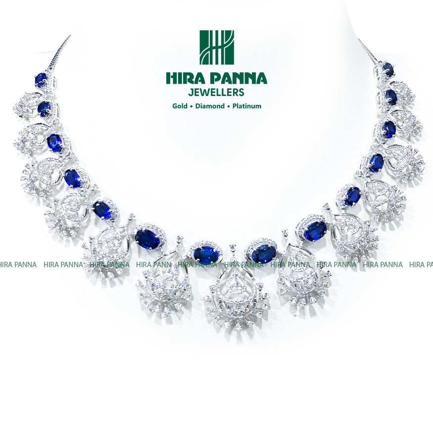 Fancy Blue Open Setting Diamond Neckwear
