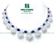 Fancy Blue Open Setting Diamond Neckwear