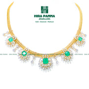 Fancy Emerald Open Setting Diamond Neckwear