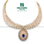 Fancy Blue Open Setting Diamond Neckwear