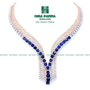 Fancy Blue Open Setting Diamond Neckwear