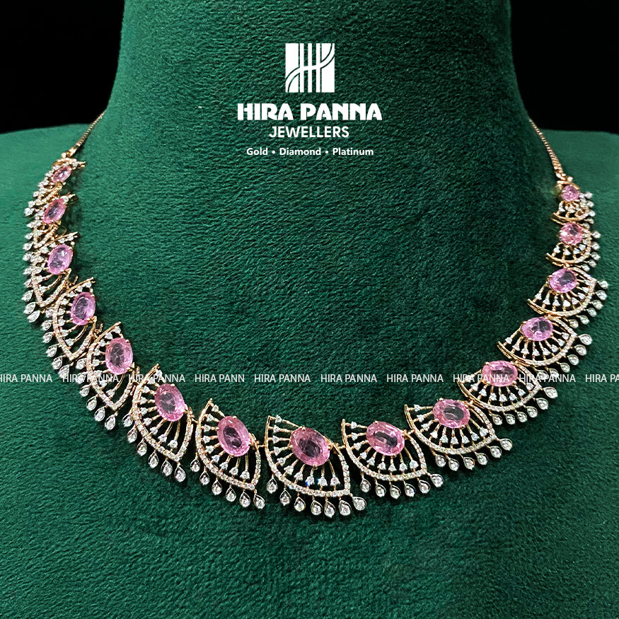 Fancy Tourmaline Stone Open Settings Diamond Neckwear