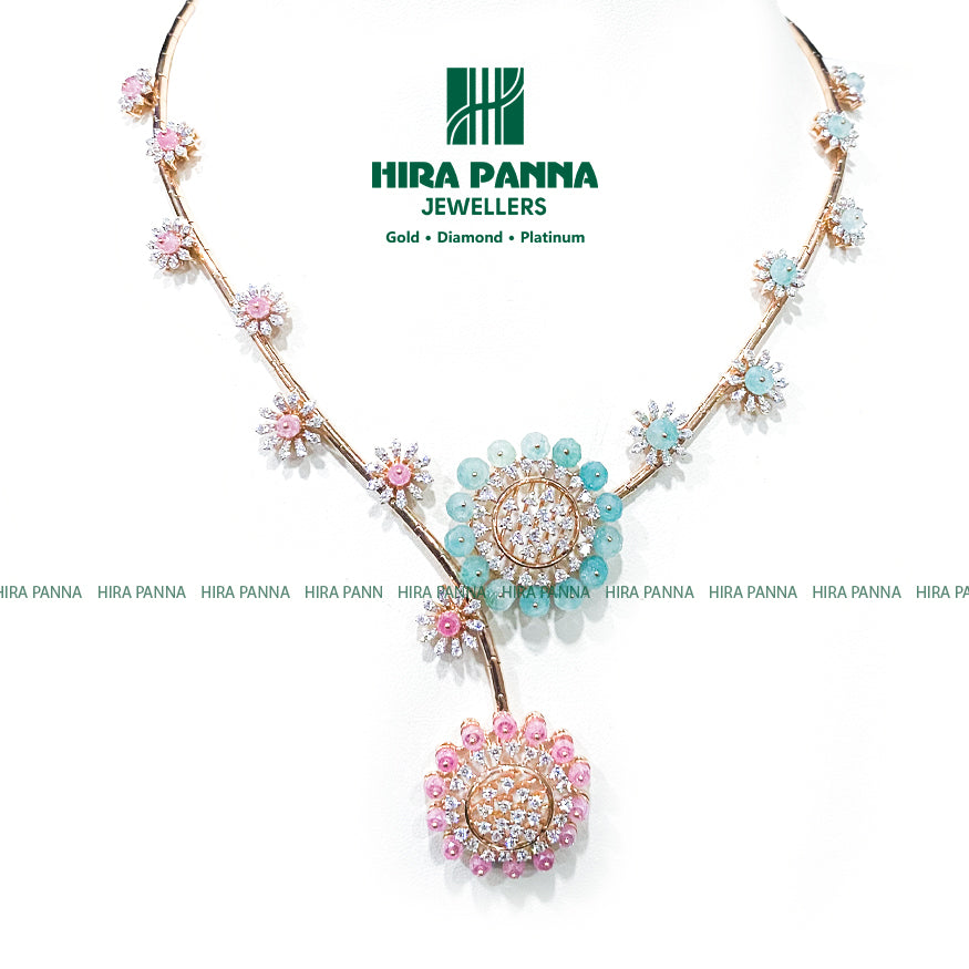 Fancy Ruby & Emerald Open Settings Diamond Neckwear