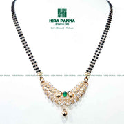 Traditional Close Come Open Setting Mangalsutra Diamond Pendant