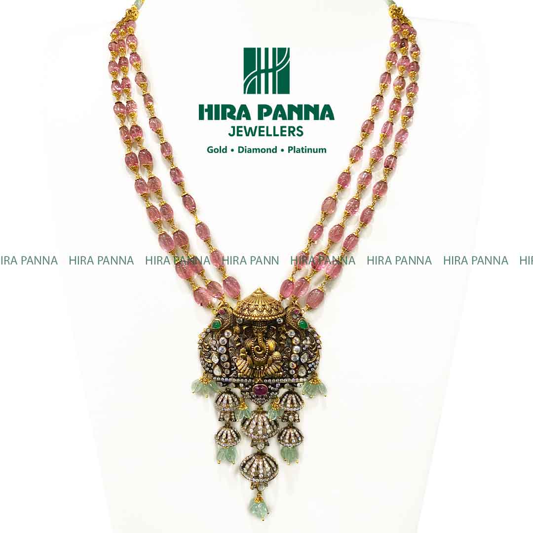 Premium Antique Tourmaline & Ganesh Haram