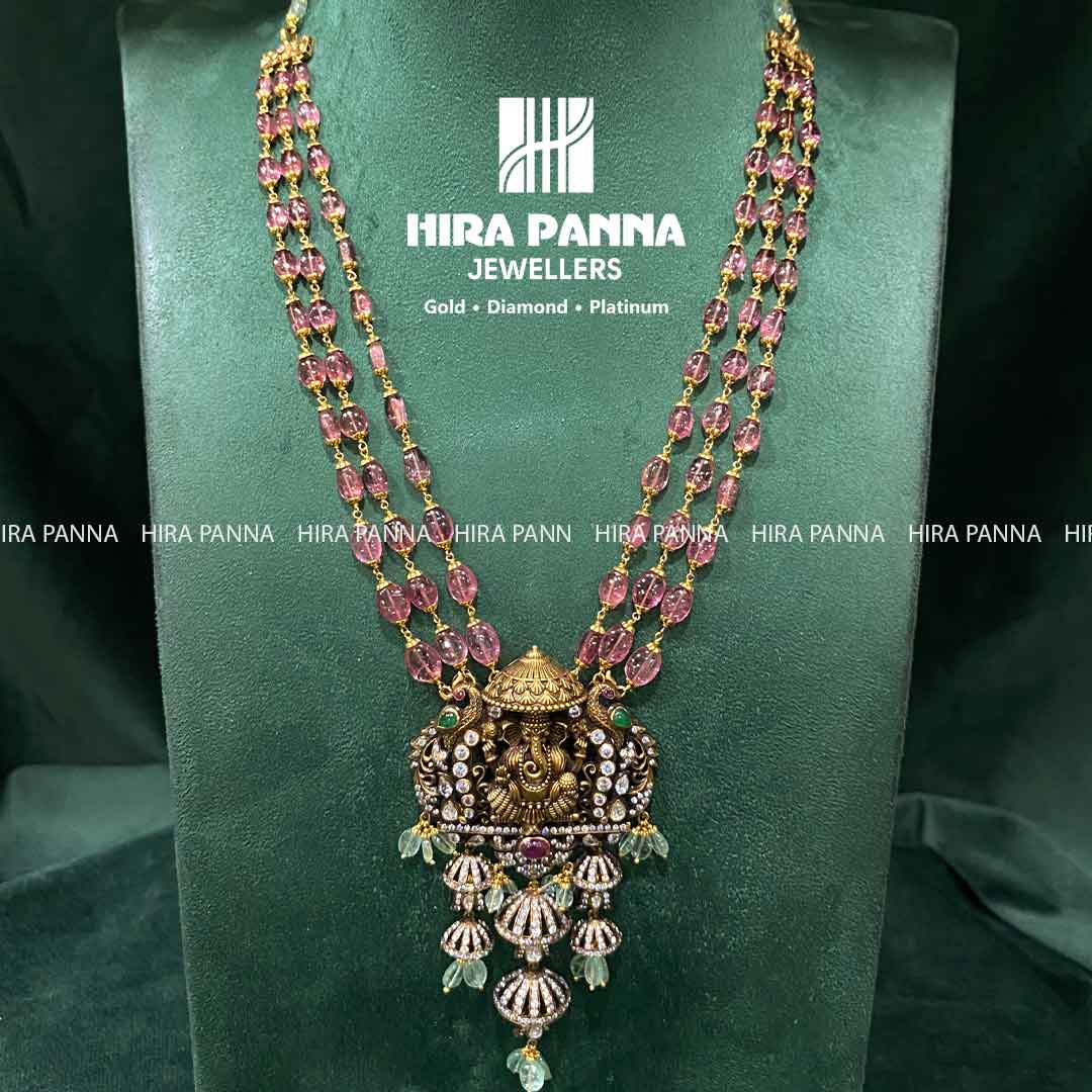 Premium Antique Tourmaline & Ganesh Haram