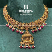 Antique Lakshmi Devi & Ruby Beads Neckwear