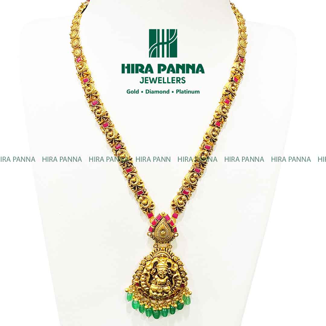 Antique Ruby & Emerald Laxmi Devi Haram