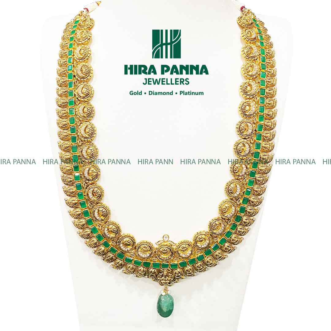 Antique Mango Emerald & Lakshmi Devi Haram