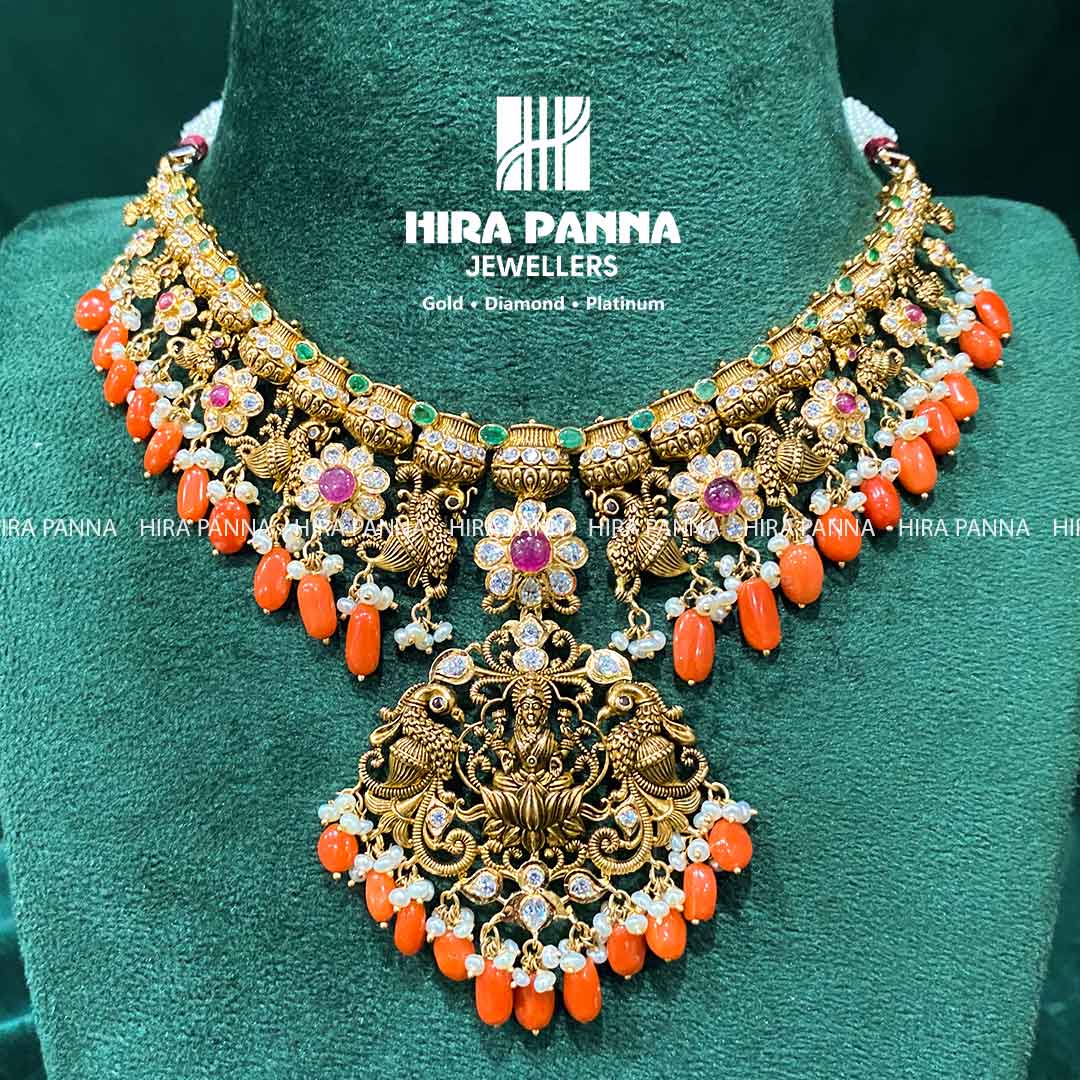 Antique Coral & Lakshmi Devi Neckwear