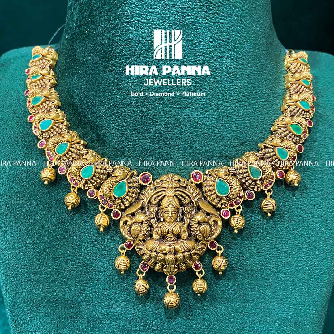 Antique Ruby & Emerald Lakshmi Devi Neckwear