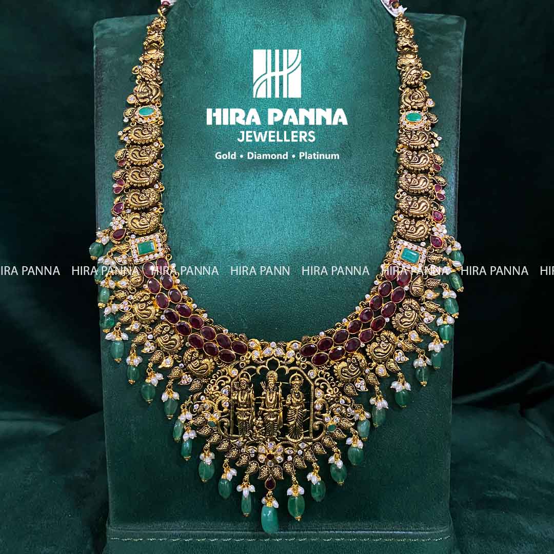 Antique Ramparivar Ruby & Emerald Haram