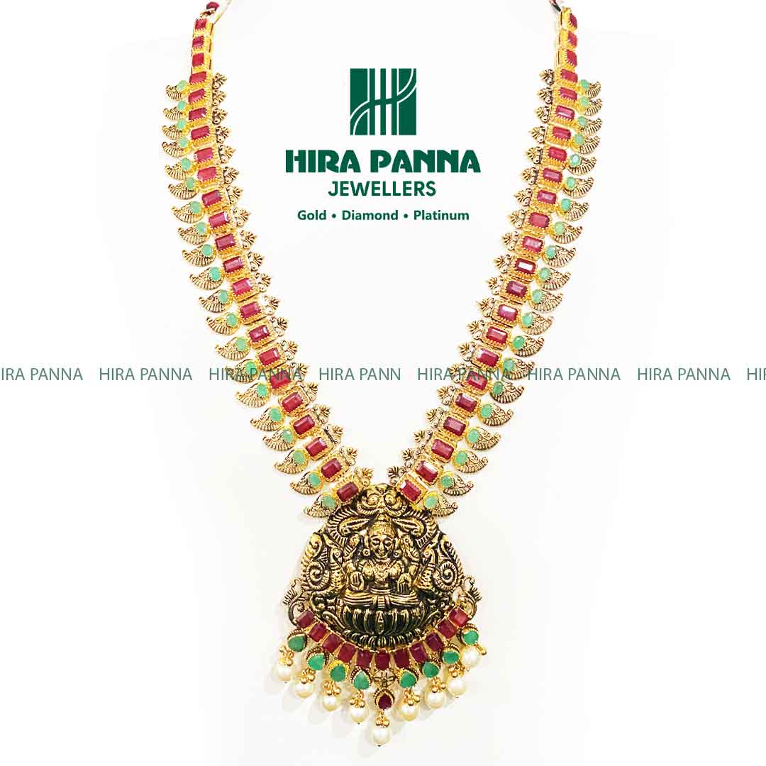 Antique Ruby & Emerald Lakshmi Devi Haram