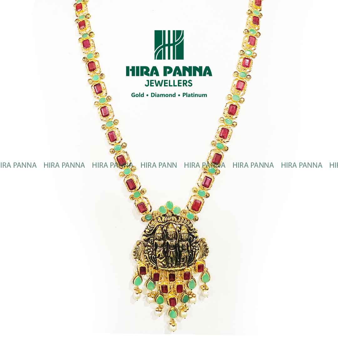 Antique Ramparivar Ruby & Emerald Haram