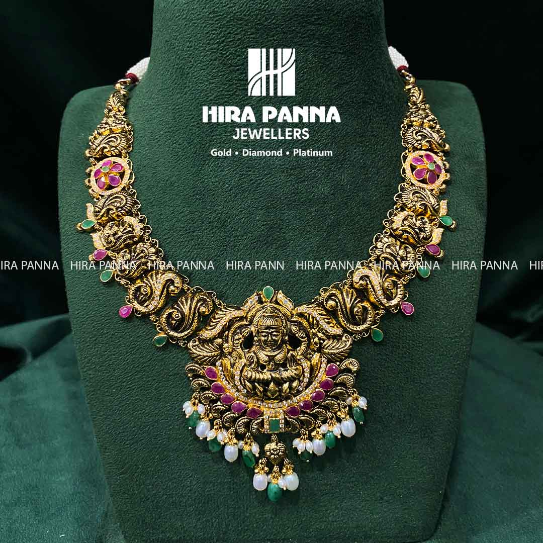 Antique Lakshmi Devi Ruby & Emerald Neckwear