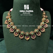 Antique Chand Bali Ruby & Emerald Neckwear