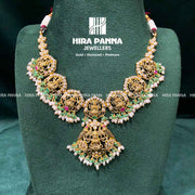 Antique Lakshmi Devi Ruby Emerald Neckwear