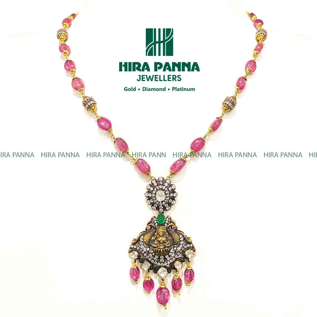 Fancy Victoria Lakshmi Devi & Ruby  Neckwear Mala