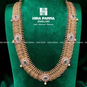 Antique Swarovski & Kasulu Lakshmi Devi Handmade Haram