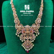 Pachi Work Lakshmi Devi & Peacock Haram