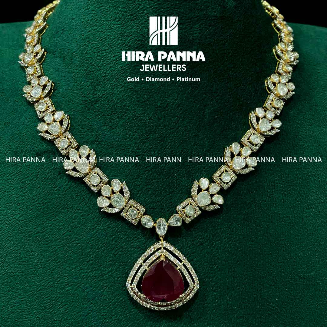 Fancy Ruby Triple Cut Diamond Haram