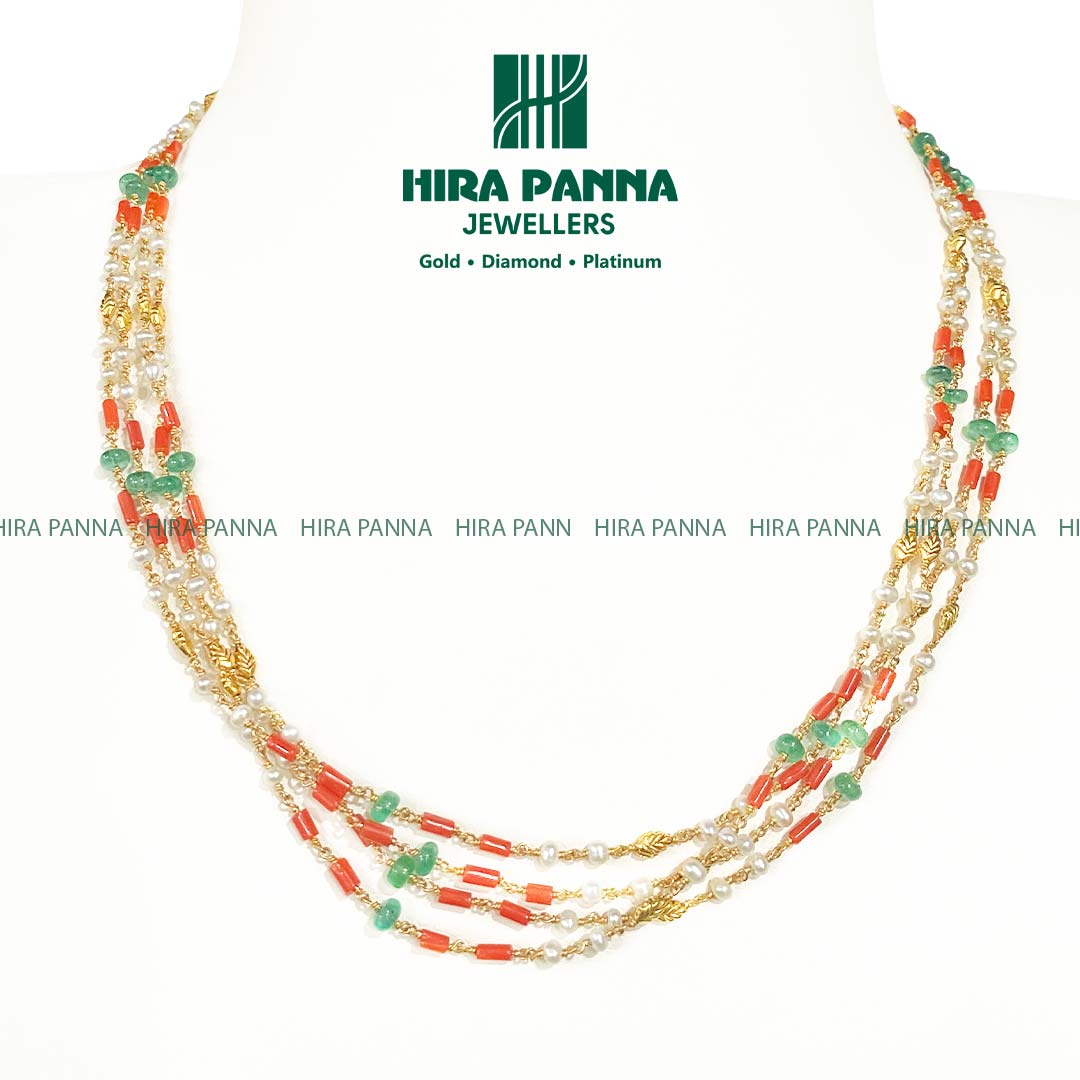 Pearl & Coral & Emerald Mala