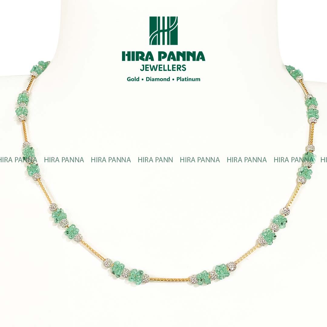 Real Fancy Cut Emerald Mala