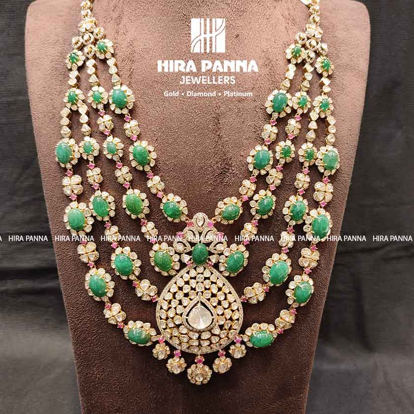 Fancy Emerald 4 Step Polki Haram