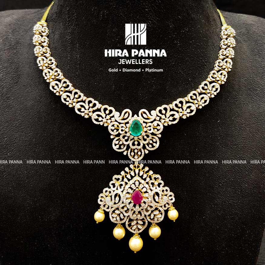 Open Setting Ruby & Emerald Diamond Neckwear